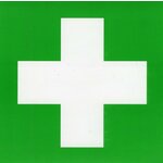 Medicinski križ na kutiji prve pomoći 8 x 8 cm - naljepnica
