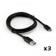 SBOX kabel USB 3.0 - USB tip C, 1m, crni, 3 kom