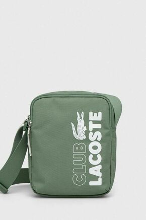 Torbica Lacoste boja: zelena - zelena. Mala torbica iz kolekcije Lacoste. na kopčanje model izrađen od tekstilnog materijala. Lagan i udoban model idealan za svakodnevno nošenje.
