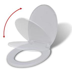 VidaXL Toaletna daska s mekim zatvaranjem bijela ovalna