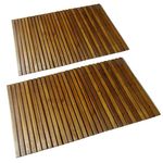 vidaXL Kupaonski otirač od bagremovog drveta 2 kom 80 x 50 cm
