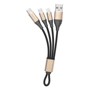 Dudao 3u1 USB-Lightning /USB Type-C /Micro USB 5A kratki kabel