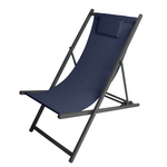Metalna ležaljka Cleo Navy Blue 90/99x61x94/83 cm