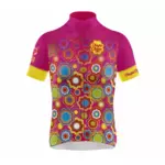 Otso ženski biciklistički dres kratkih rukava Chupa Chups Floral Pink