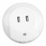 LED noćno svjetlo sa senzorom 2xUSB punjač 1500K