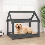 vidaXL Krevet za pse sivi 81 x 60 x 70 cm od masivne borovine