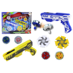 Set pištolja za izbacivanje 4 metalna diska - plavo/žuti