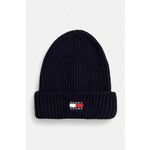 Kapa Tommy Jeans boja: tamno plava, od debelog pletiva, AW0AW16785