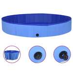 vidaXL Sklopivi bazen za pse plavi 300 x 40 cm PVC