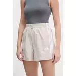Kratke hlače adidas Essentials za žene, boja: siva, s aplikacijom, visoki struk, JC8165