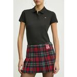 Suknja s primjesom vune Tommy Jeans boja: tamno plava, mini, širi se prema dolje, DW0DW21249
