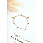 Ankle bracelet with rhombus and rhinestones gold bijela