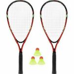 Crossminton set nils nrs001 2 reketi + pikado + futrola crvena