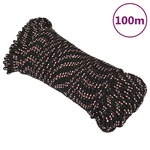 vidaXL Brodski konop crni 4 mm 100 m od polipropilena