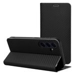 TORBICA PREKLOPNA LUNA BOOK CARBON ZA SAMSUNG GALAXY A56 5G CRNA