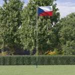 vidaXL Češka zastava i jarbol 6,23 m aluminijska