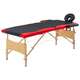 vidaXL Sklopivi masažni stol s 2 zone drveni crno-crveni