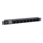 Razvodnik napajanja 19" Equip IEC C14 -> 8x Schuko, 16A, crna, 1U, prekidač (333286)