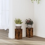 vidaXL Stalci za biljke 2 kom boja dimljenog hrasta 10x10x18 cm drveni