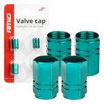 AMiO aluminijske kapice za ventile - zelene 4 komAMiO Aluminium valve cap - green 4 pcs AE-POKLZEL-03632