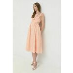 Haljina For Love & Lemons boja: narančasta, midi, širi se prema dolje