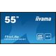 IIYAMA LE5541UHS-B1 55inch 3840x2160 4K UHD IPS Panel 1percent Haze Landscape Mode Speakers 2x 10W VGA 3x HDMI 350cd/m2 Media Play