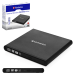 Verbatim Slimline CD/DVD vanjski snimač, M-Disc kompatibilan, USB2.0, crni
