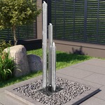 vidaXL Vrtna fontana srebrna 48 x 34 x 153 cm od nehrđajućeg čelika