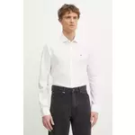 Košulja Tommy Hilfiger za muškarce, boja: bijela, slim, s talijanskim ovratnikom, MW0MW39279