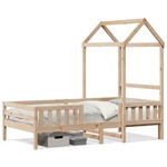 vidaXL Okvir kreveta s krovom 90x200 cm od masivne borovine