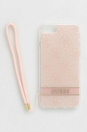 Etui za telefon Guess iPhone Se 2022 / Se 2020 / 7/ 8 boja: ružičasta - roza. Etui za iPhone iz kolekcije Guess. Model izrađen tkanina s uzorkom.