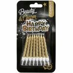 Zlatne svjećice 16/1 i toper Happy Birthday