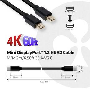 Club3D Mini-DisplayPort priključni kabel Mini DisplayPort utikač