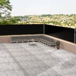 vidaXL Uvlačiva bočna tenda crna 117 x 1200 cm