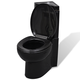 vidaXL Kutna crna WC školjka od keramike