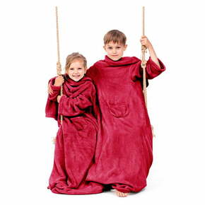 Crvena dječja deka s rukavima DecoKing Lazykids