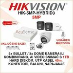 HIKVISION 5MP SMART HYBRID SET SA 3 KAMERE I OPREMOM HIK-5MP-HYBRID3