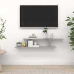 vidaXL Zidna TV polica siva boja betona 125 x 18 x 23 cm od iverice