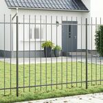 vidaXL Ograda za vrt Siva Čelik obložen prahom Srednja Izdržljiva