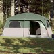 vidaXL Obiteljski šator oblika kabine za 10 osoba zeleni vodootporni