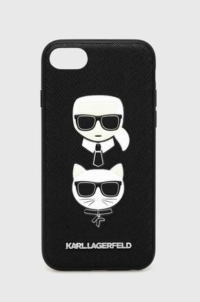 Etui za telefon Karl Lagerfeld iPhone 7/8 / SE 2020 / SE 2022 boja: crna - crna. Etui za iPhone iz kolekcije Karl Lagerfeld. Model izrađen materijala s aplikacijom.