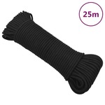 vidaXL Brodski konop tamnocrni 3 mm 25 m od polipropilena