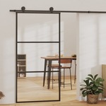 Klizna vrata od stakla ESG i aluminija 102 x 205 cm crna