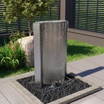 vidaXL Vrtna fontana srebrna 60,2x37x122,1 cm od nehrđajućeg čelika