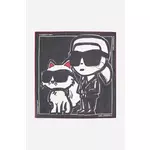 Pamučna marama Karl Lagerfeld za žene, boja: crna, s uzorkom, A2W33076
