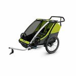 Thule Chariot Cab 2 zeleno/siva dječja kolica za dvoje djece
