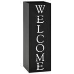vidaXL Stalak za kišobrane s natpisom Welcome čelični crni