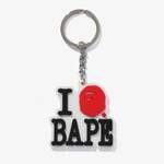 A BATHING APE I Love Bape Keychain White Universal