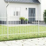 vidaXL Vrtna ograda Bijela Željezo Srednja Izdržljiva Panel ograda