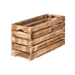 AtmoWood Drvena gajba od paljenog drveta 60 x 22 x 30 cm